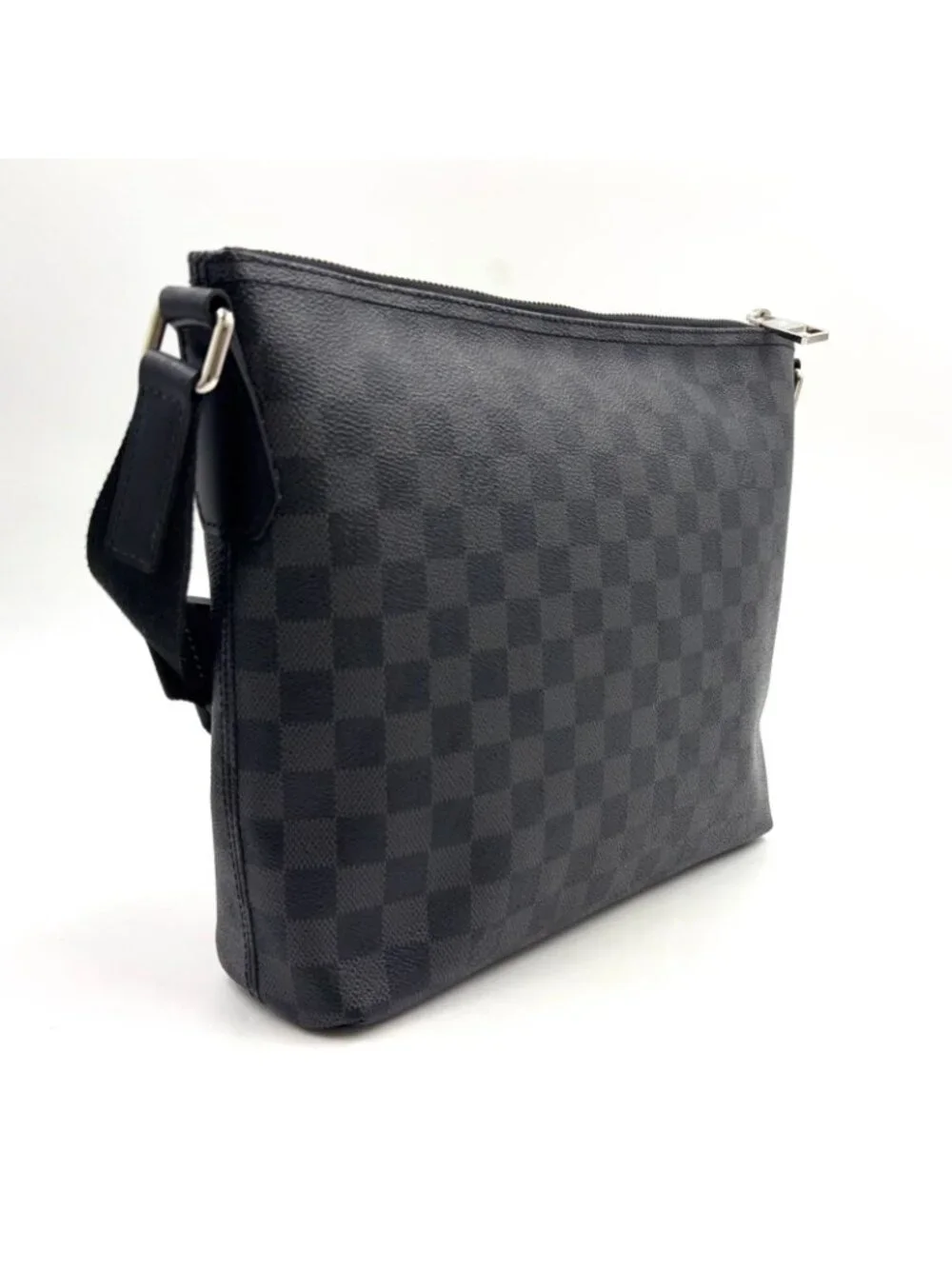 Louis Vuitton Mick PM Damier Graphite Leather Black Shoulder Bag Silver